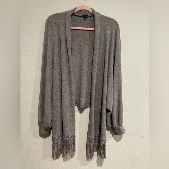 Coco + Carmen gray open front cardigan poncho S/M - Picture 1 of 6
